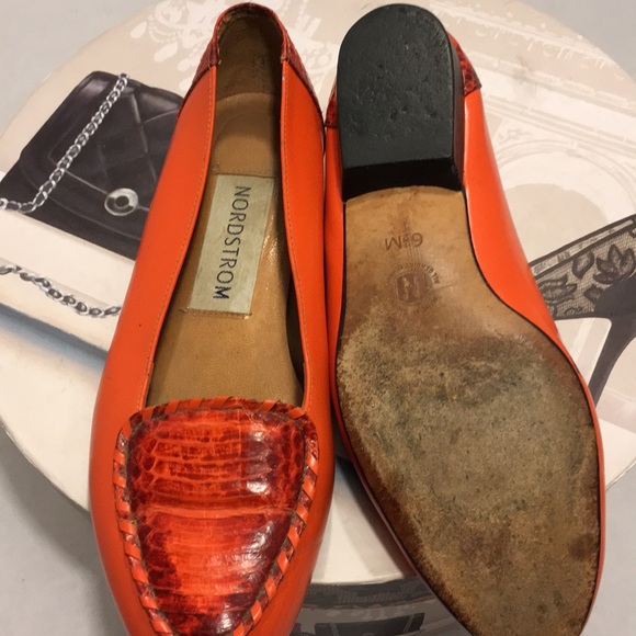 Gently Used Nordstrom Orange Leather Shoes - Picture 6 of 8
